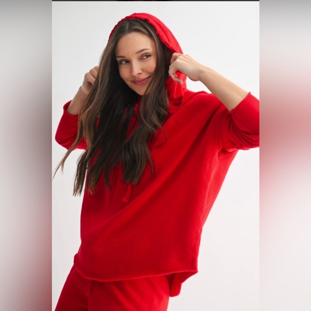 Mono b, Women's long sleeve Hoodie, in red in a medium. Washed but never worn.
